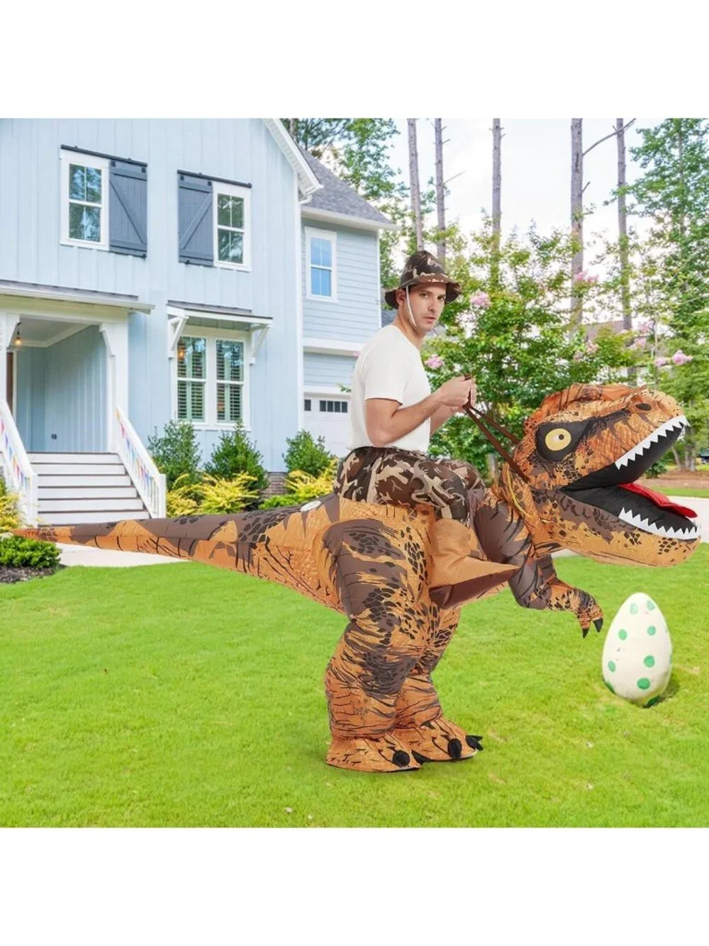 Inflatable T-Rex Dinosaur Costume for Adults - Lightweight, Flexible Halloween